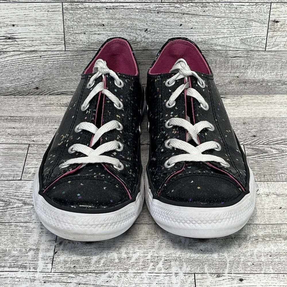 Converse‎ All Star Black Metallic Confetti Lace Up Sneakers Junior Size 3.5